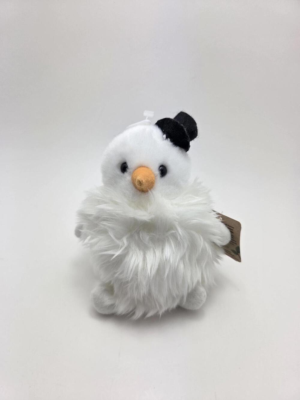 Aurora Fluffy Snowman Stuffed Animal Plush New with Tags (4 inch)